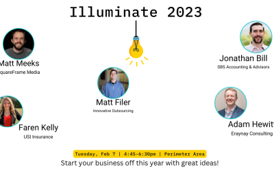 Jonathan Bill speaking at Illuminate 2023, small business learning and networking event